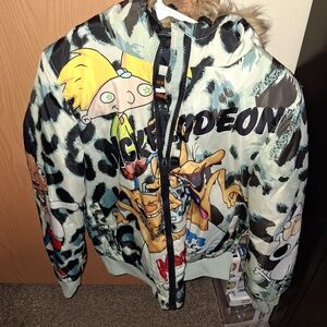 Nickelodeon Kids Cartoon Print Puffer Jacket - Black and Blue